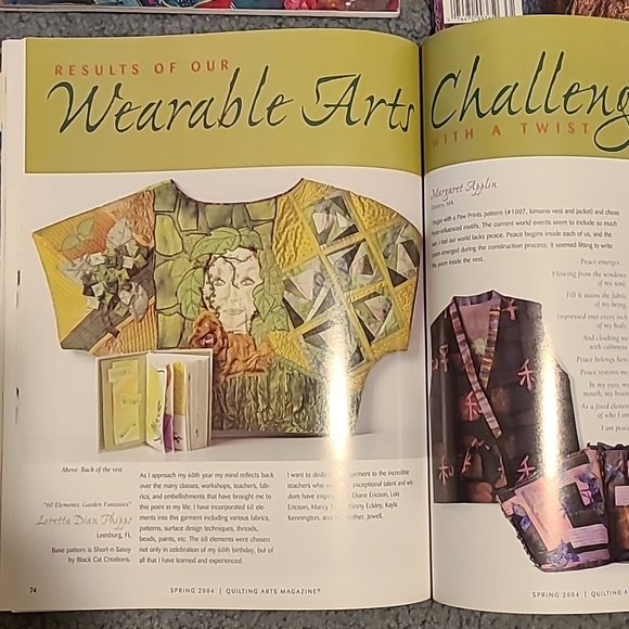 Quilting Arts Magazines, 4 (2002-2004) Sewing Free Motion Embrodery Art Quilts - Picture 15 of 16